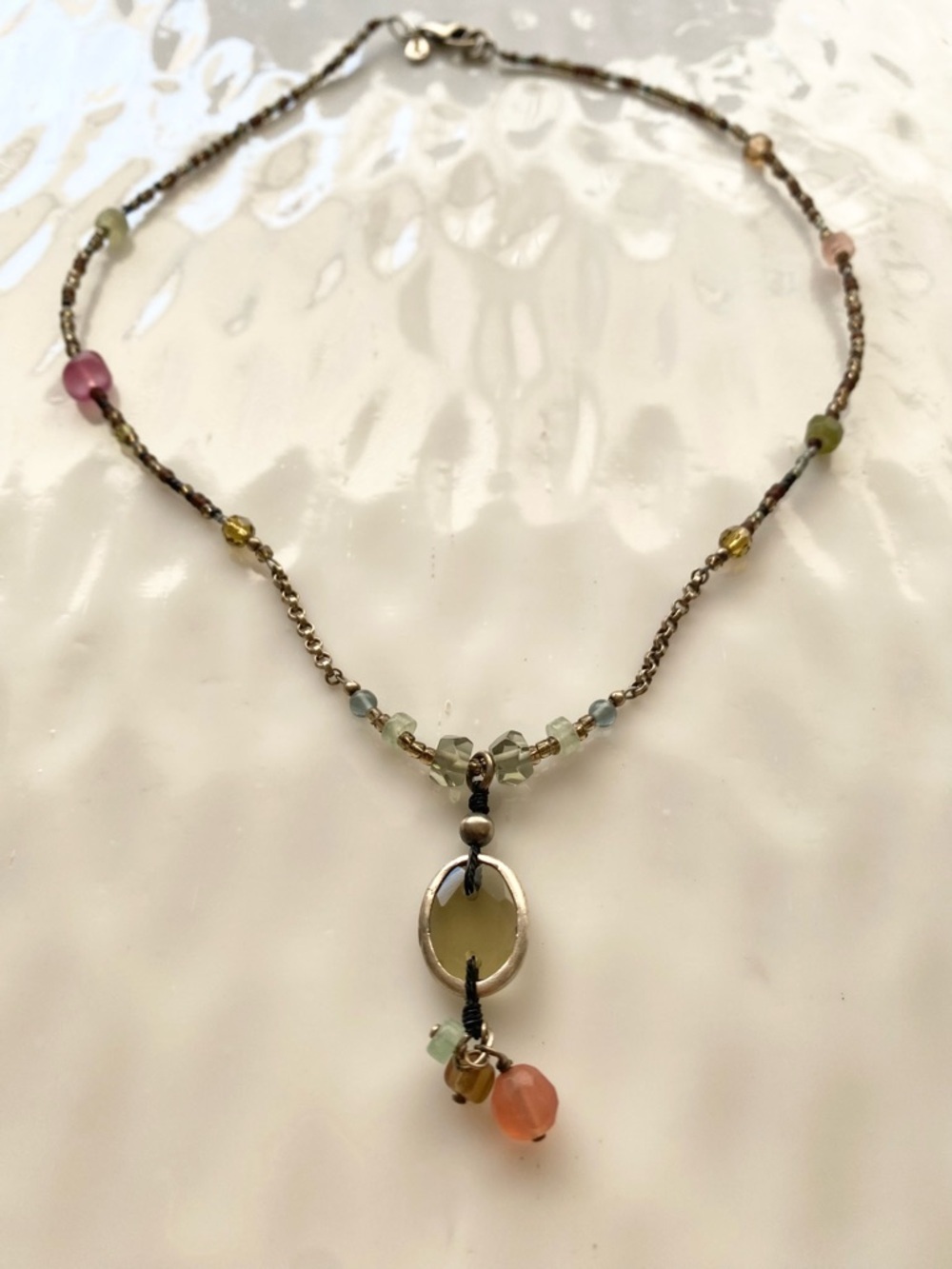Silpada Delicate Multicolor Bead Pendant Necklace N2008 17” inches - Picture 4 of 8